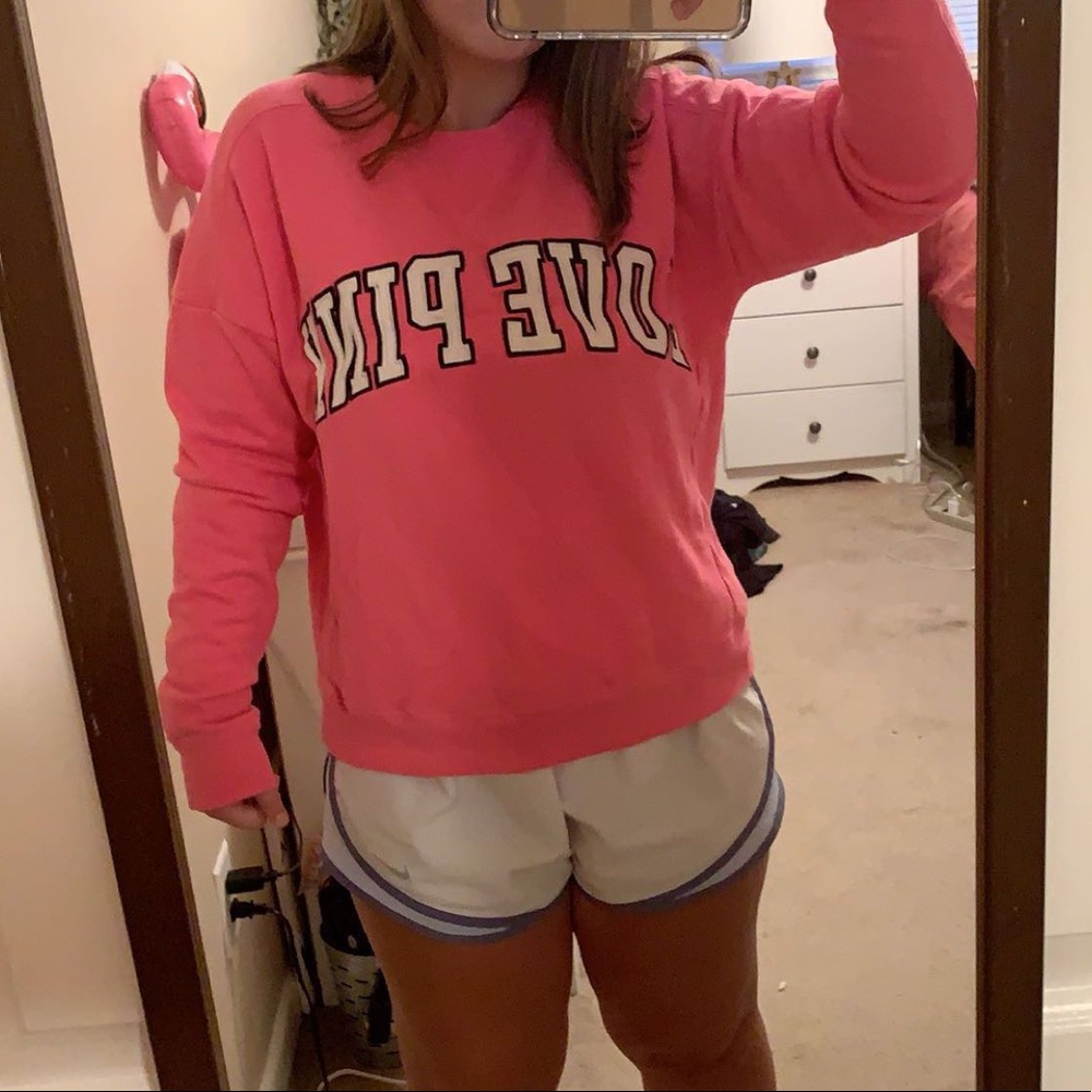 pink crew neck